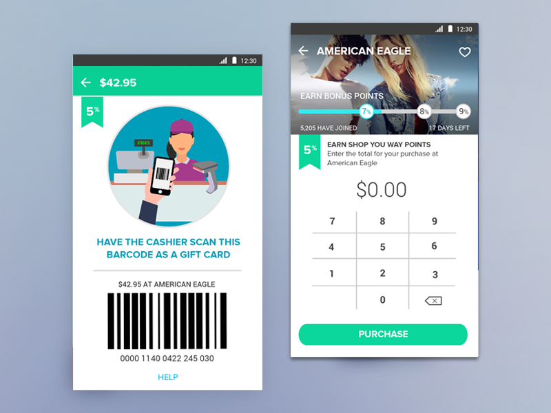 Redeem Screens for Rewards App by Juan Lasarte on Dribbble
