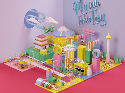 My little Tokio Toy 3d animation artwork cinema4d design digitalart ilustración octane render