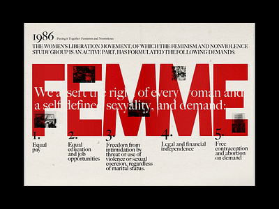 Femme design feminism graphic design indesign photoshop typography