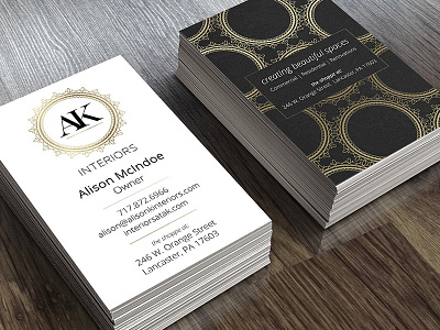 Ak Businesscards business cards elegant gold foil minimal design print design