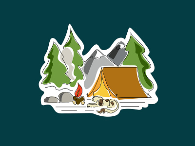 Gone camp'n camping design illustration illustrator vector illustration