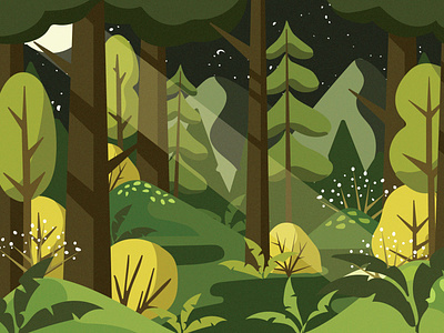 Moonlight Forest forest illustration