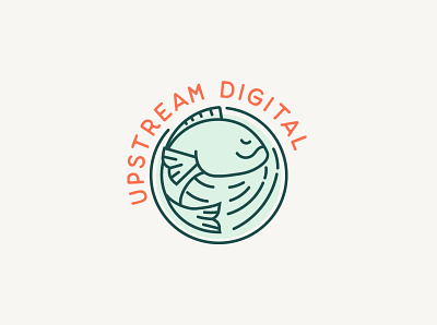 Upstream Digital Logo Concept adobe illustrator branding design logo logo design