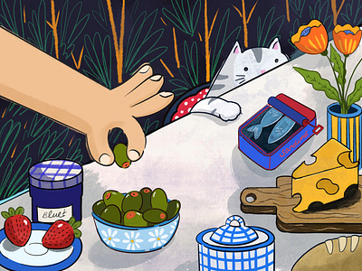 Snacking digital illustration illustration