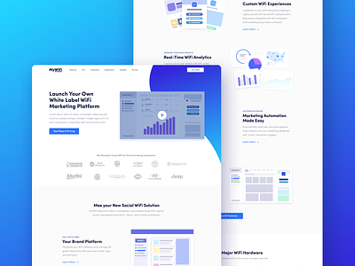 Web Design | MyWifi Networks analytics gradient gradients growth illustrations landing page marketing saas software startup ui ux web design web illustrations wifi wordpress