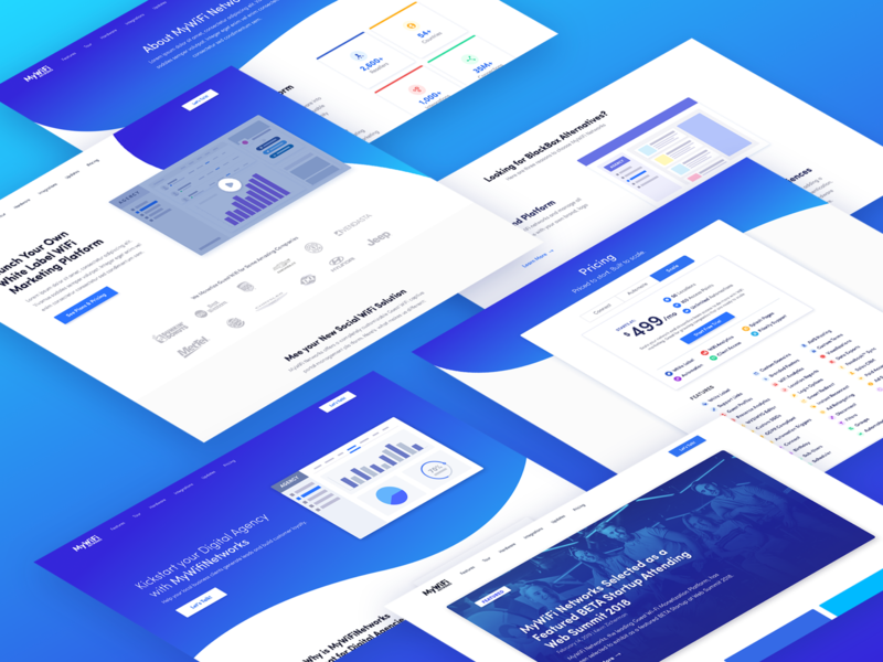 Web Pages Design | MyWifi Networks analytics gradient gradients growth illustrations landing page marketing saas software startup ui ux web design web illustrations wifi wordpress