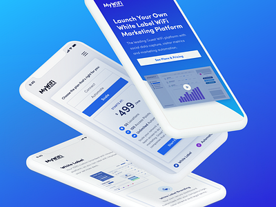 Website Mobile Design | MyWifi Networks analytics gradient gradients growth illustrations landing page marketing mobile app mobile design saas software startup ui ux web design web illustrations wifi wordpress