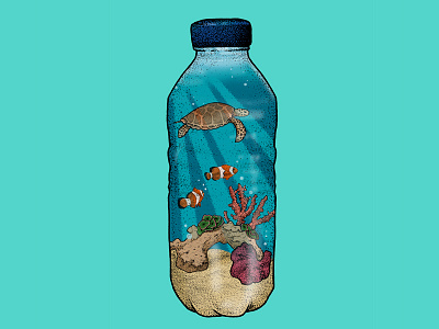 A Plastic Ocean editorial editorial illustration environment art illustration