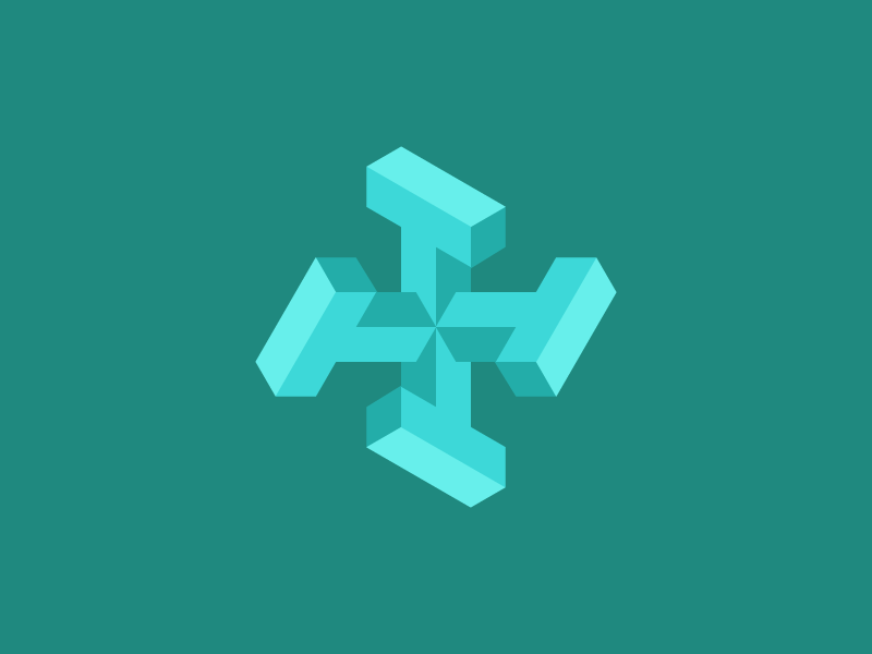 Isometric 4T Logo mark minimal type vector symbol typography logo design logo isometric illustration font design creative brand branding green adobe