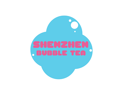 Shenzhen Bubble Tea Logo adobe adobe illustrator blue brand brand design branding bubble creative food logo friendly fun logo logo design minimal pink round typography vector vectors