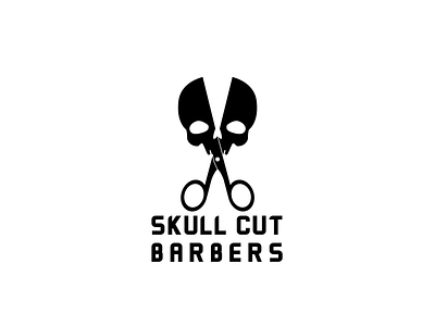 Skull Cut Barbers adobe barber black brand branding creative graphic designer hair icon illustration logo negative space typogaphy vector