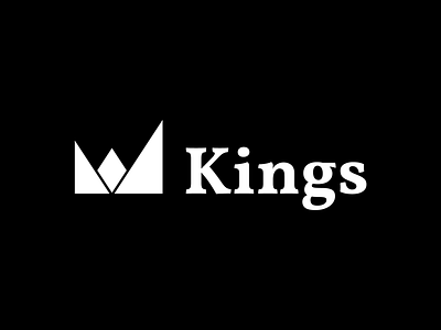 Kings Logo black and white branding creative crown design graphics icon illustrator king logo logo design minimal sans serif serif typography ui vector