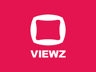 Viewz Streaming Logo brand branding computer creative design graphic design illustrator logo minimal pink streaming twitch typography ui vector