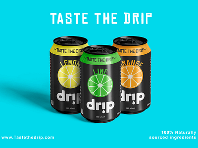 'Drip' Product & Logo Design brand branding clean creative design designer fruit graphic design illustrator logo logo design mockup photoshop product design soda can typogaphy vector