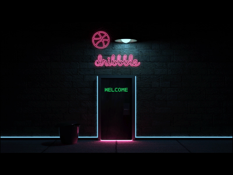 First shot on dribbble 3d 3dsmax after effects animation art autodesk bar cyber dribbble first future fx modeling motion graphics neon neon lights new post punk welcome