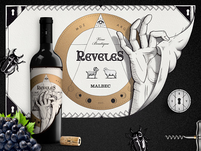 Reveles · Wine Branding Design argentina art branding dribbble graphic design illustration label logo merchandising print revelation wine