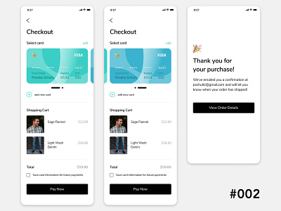 Daily UI #002 • Credit Card Checkout app checkout creditcard dailyui design illustration mobile ui ui design ux ux design
