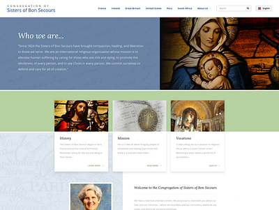 Congregation of Bon Secours design website