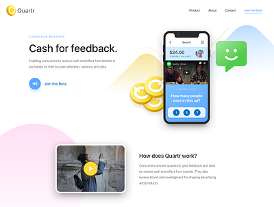 Quartr App Landing Page design logo ui website
