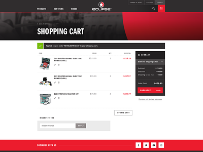 Eclipse Tools Shopping Cart branding design ui website