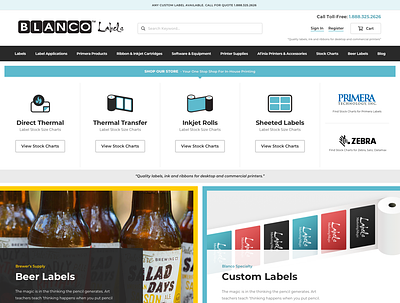 Blanco Labels design website