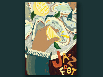 Jazz Fest Poster design graphic design handlettering illustration illustrator jazz music music festival music poster poster poster art typography