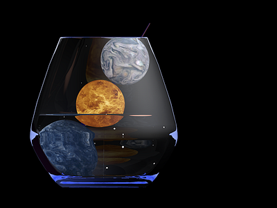 Galaxy Cocktail 3d art 3d render drink galaxy mercury planets solar system venus