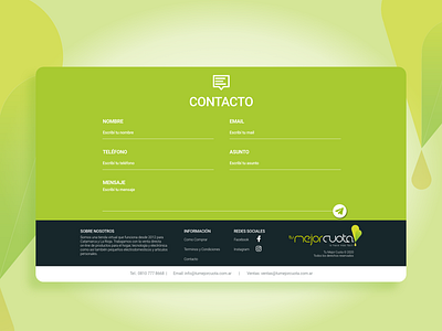 Tu Mejor Cuota_Contact responsive website ux web design