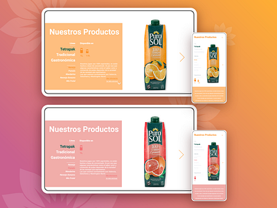 Responsive product page clean flat juice orange research responsive website ui ux web design