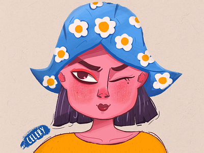 A girl avatar character illustrator design fashion flat girl character illustration ui