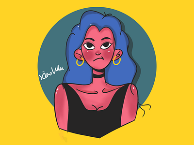 A girl character illustrator design fashion girl character illustration