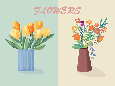 floawers design flat illustration plants