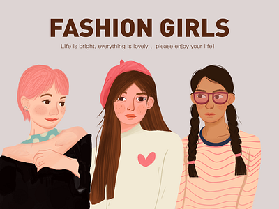 fashion girls character illustrator fashion fashion girls flat girl illustration