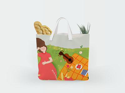 food basket character illustrator design illustration