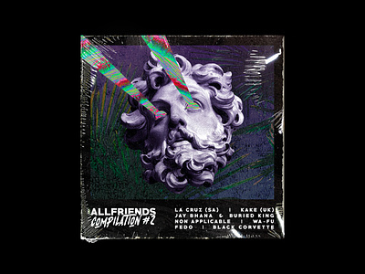 Allfriends Compilation #2 - Album Art album art album cover art brand brand and identity branding clean concept concept art cover artwork design flat graphic design identity logo minimal plastic record record label vinyl