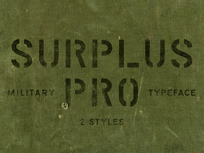 Surplus Pro Typeface army font hand lettered military rough stencil typeface