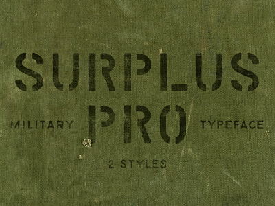 Surplus Pro Typeface army font hand lettered military rough stencil typeface