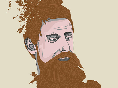 Great Britbeard beard brown great britain hair hairy illustration map portrait self portrait uk wacom