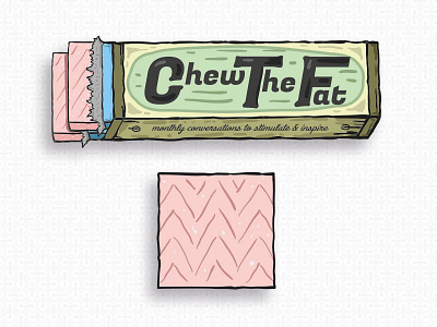 Chew The Fat (unused logo concept) bubble gum chew drawing gum hand drawn illustration logo wacom