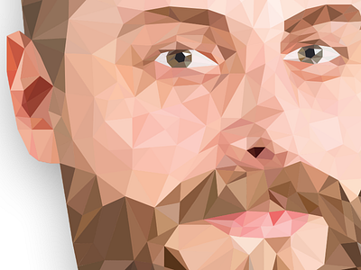 Low-poly self portrait beard eyes face illustration low poly polygon portrait vector