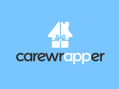 Carewrapper Logo design home house logo logo design logotype mark negative negative space present symbol vector