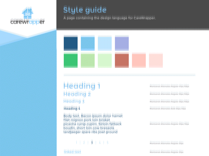 CareWrapper Style Guide button calendar clean dropdown field flat form gif interface style guide ui web