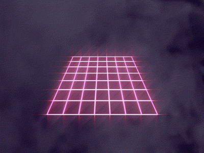 The Grid 80s animation gif grid loop neon nostalgia outrun retro smoke