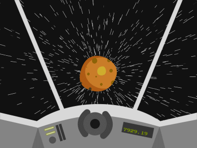 Hyperdrive after effects animation gif illustration loop planet space stars