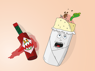 Dropped Burrito burrito charachter drawing food illustration illustrator silly