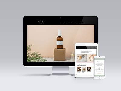 Wabi Skincare website clean creative design homepage landing layout mobile modern ui ux web webdesign