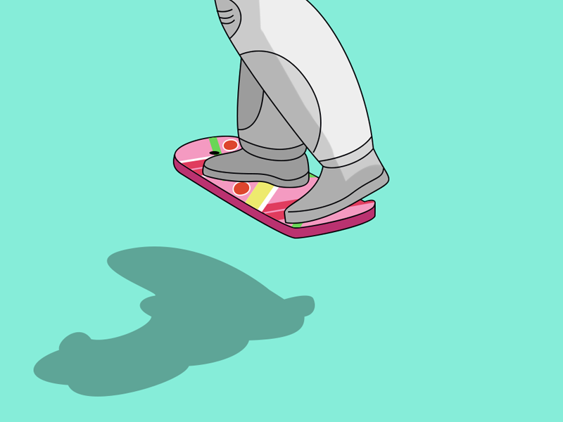 Hoverboard back to the future hoverboard skateboard skate illustration design