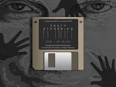 Floppy Death Stranding 🖐️ death stranding disk floppy floppy disk game games illustration kojima mads old school playstation retro