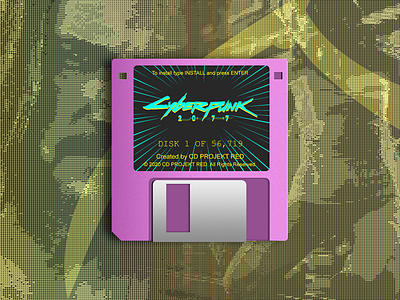 Floppy Cyberpunk 2077 💾 cyberpunk cyberpunk 2077 floppy floppy disk game gaming illustration keanu keanu reeves retro