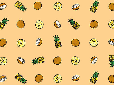 Pineapple Coconut 🍍🥥 coconut fruit icon pattern pineapple tropical